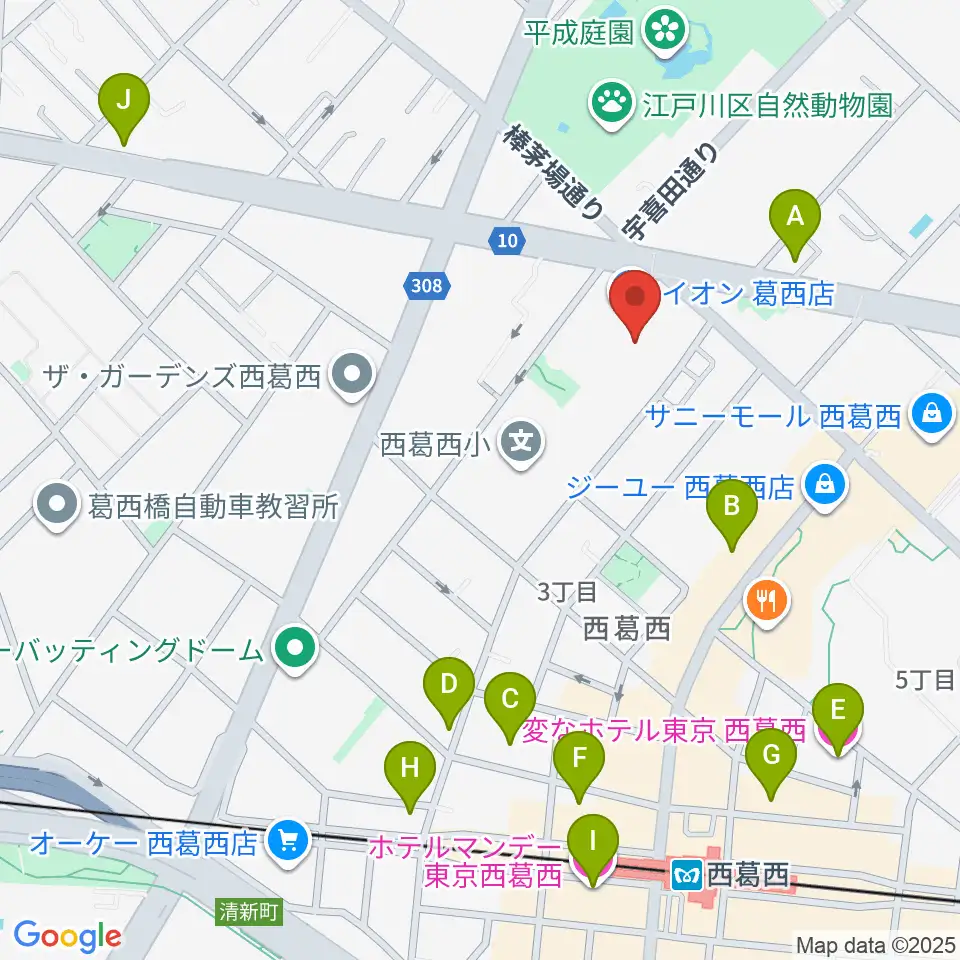 島村楽器 イオン葛西店周辺のホテル一覧地図
