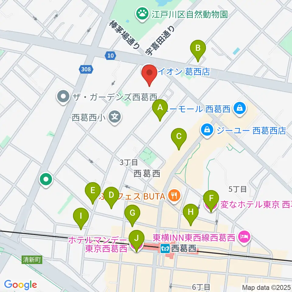 島村楽器 イオン葛西店周辺のホテル一覧地図