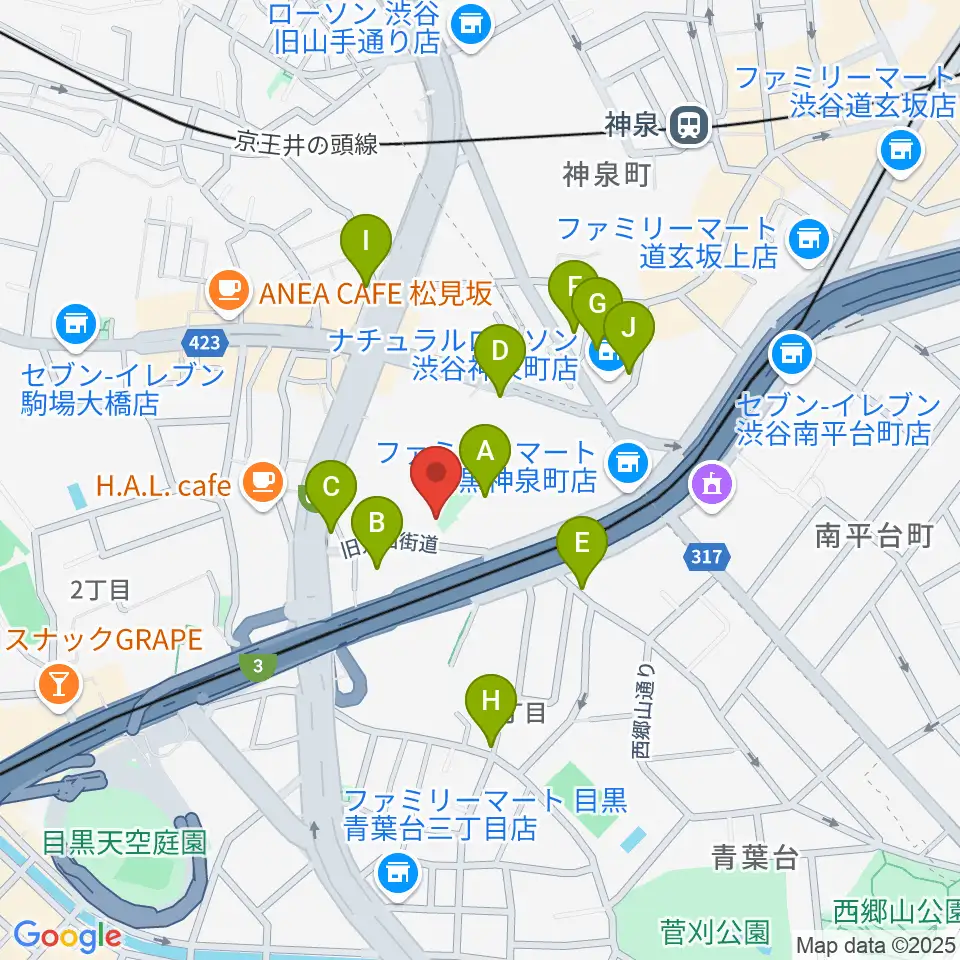 スタジオサンシャイン周辺のホテル一覧地図