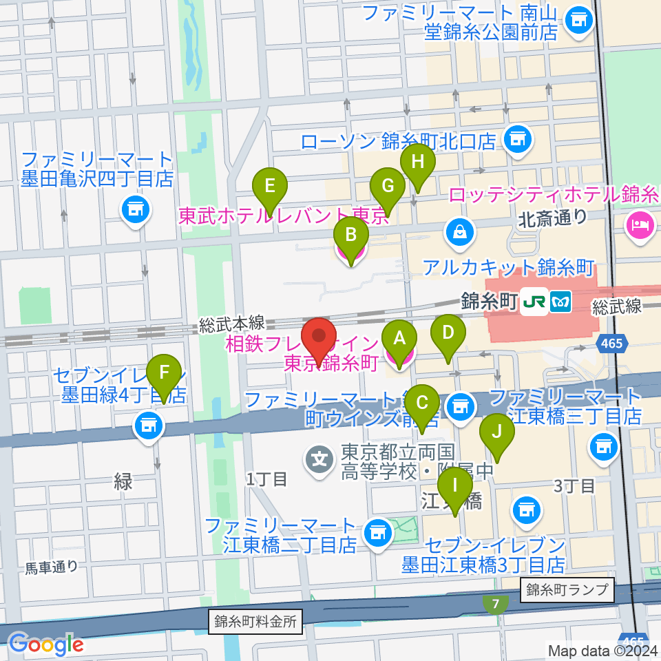 キングトーン音楽教室周辺のホテル一覧地図