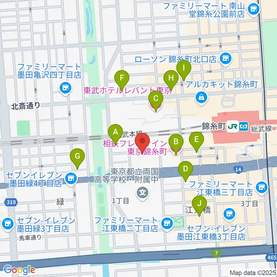 キングトーン音楽教室周辺のホテル一覧地図