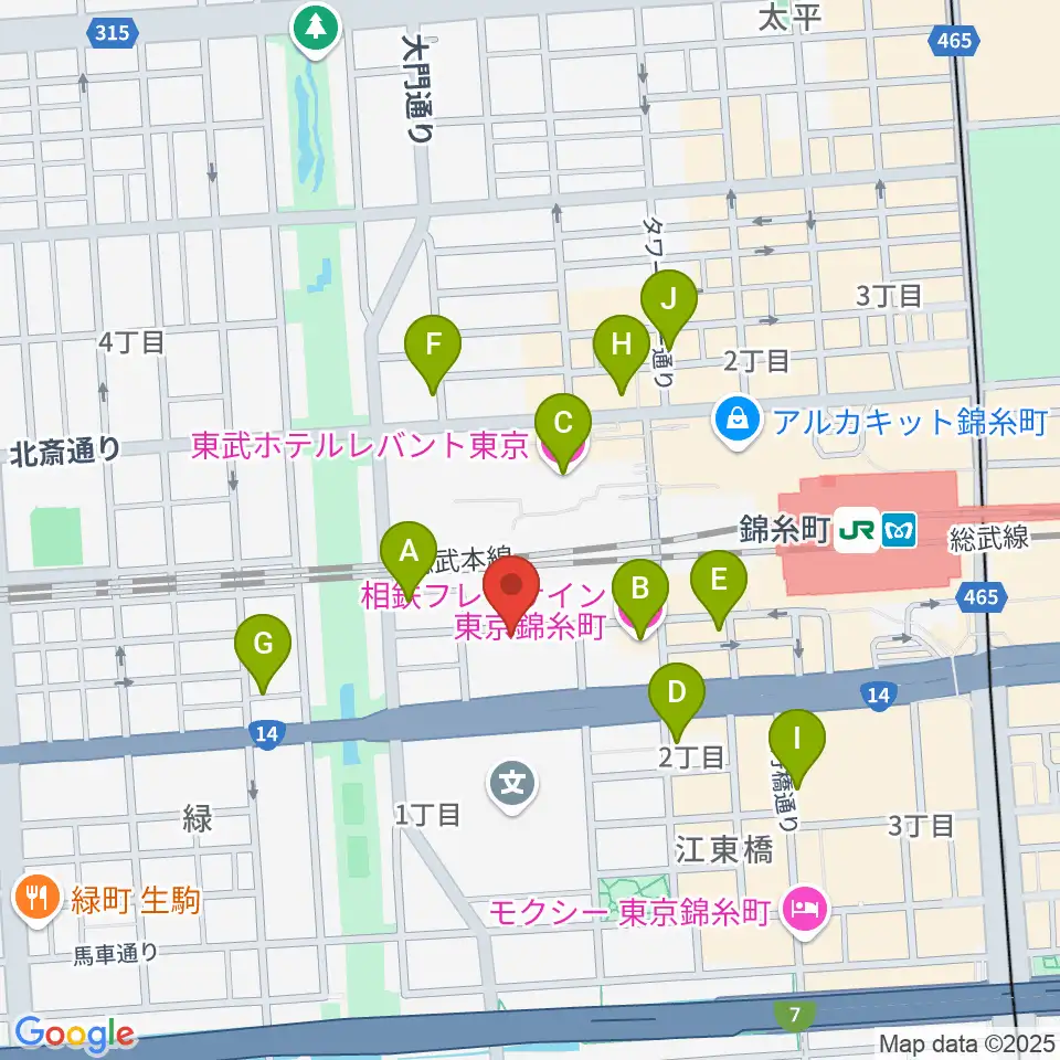 キングトーン音楽教室周辺のホテル一覧地図