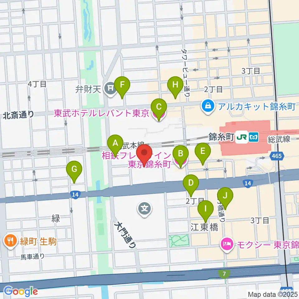 キングトーン音楽教室周辺のホテル一覧地図