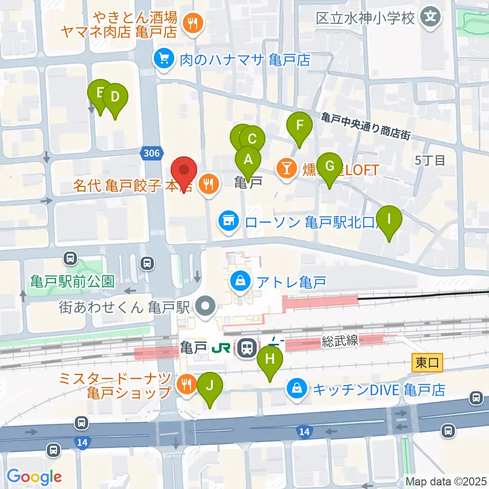 島村楽器 ミュージックサロン亀戸周辺のホテル一覧地図