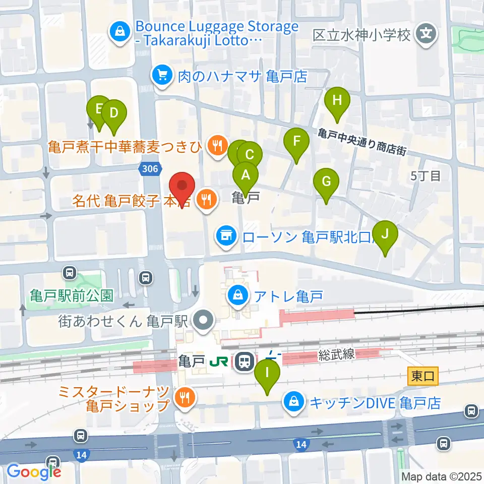 島村楽器 ミュージックサロン亀戸周辺のホテル一覧地図