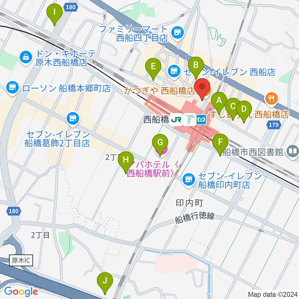 イトウミュージックサロン西船橋周辺のホテル一覧地図