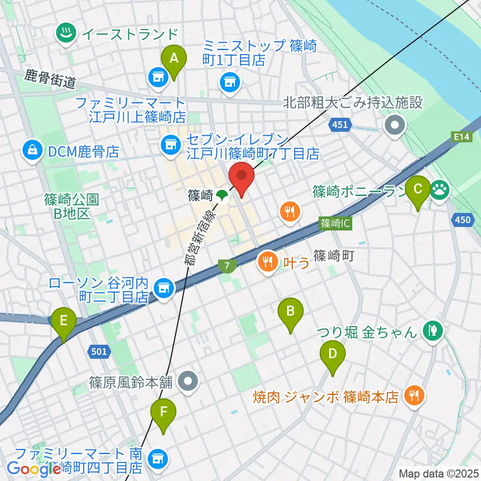島村楽器ミュージックサロン篠崎周辺のホテル一覧地図