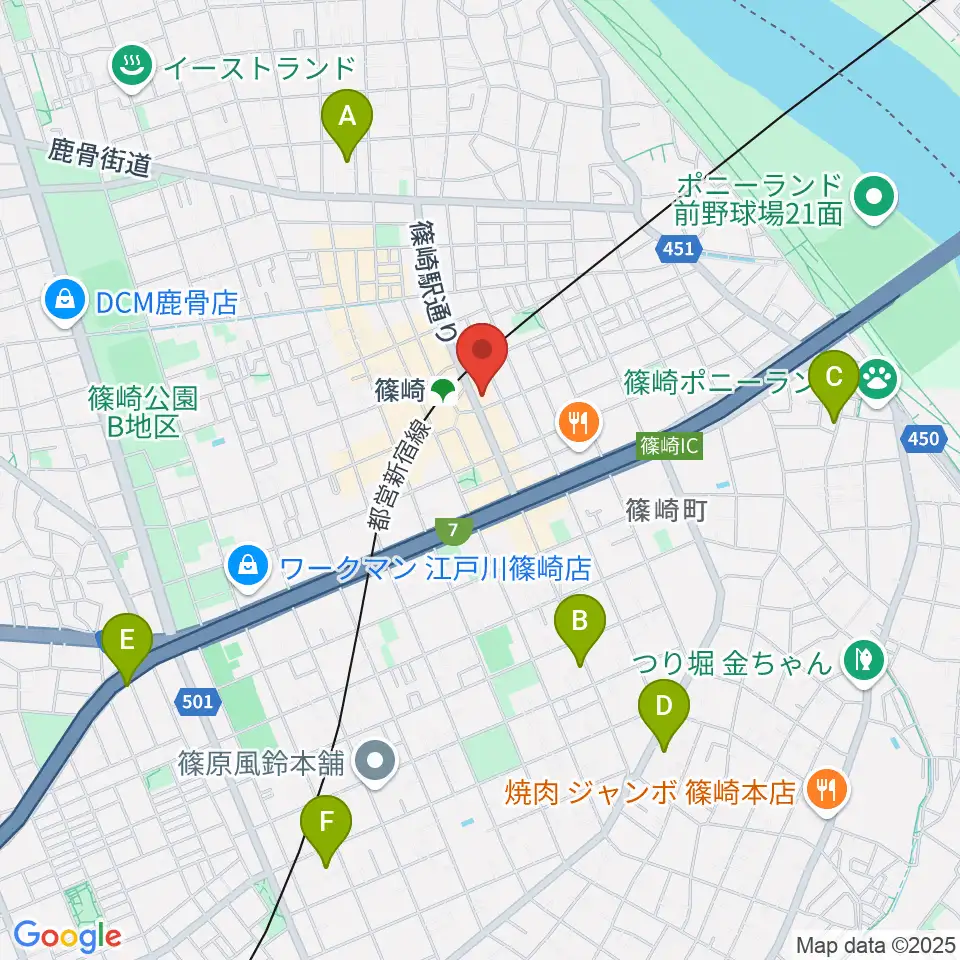 島村楽器ミュージックサロン篠崎周辺のホテル一覧地図
