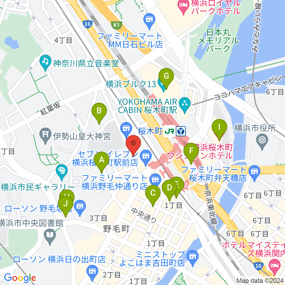 横浜ジャムセカンド周辺のホテル一覧地図