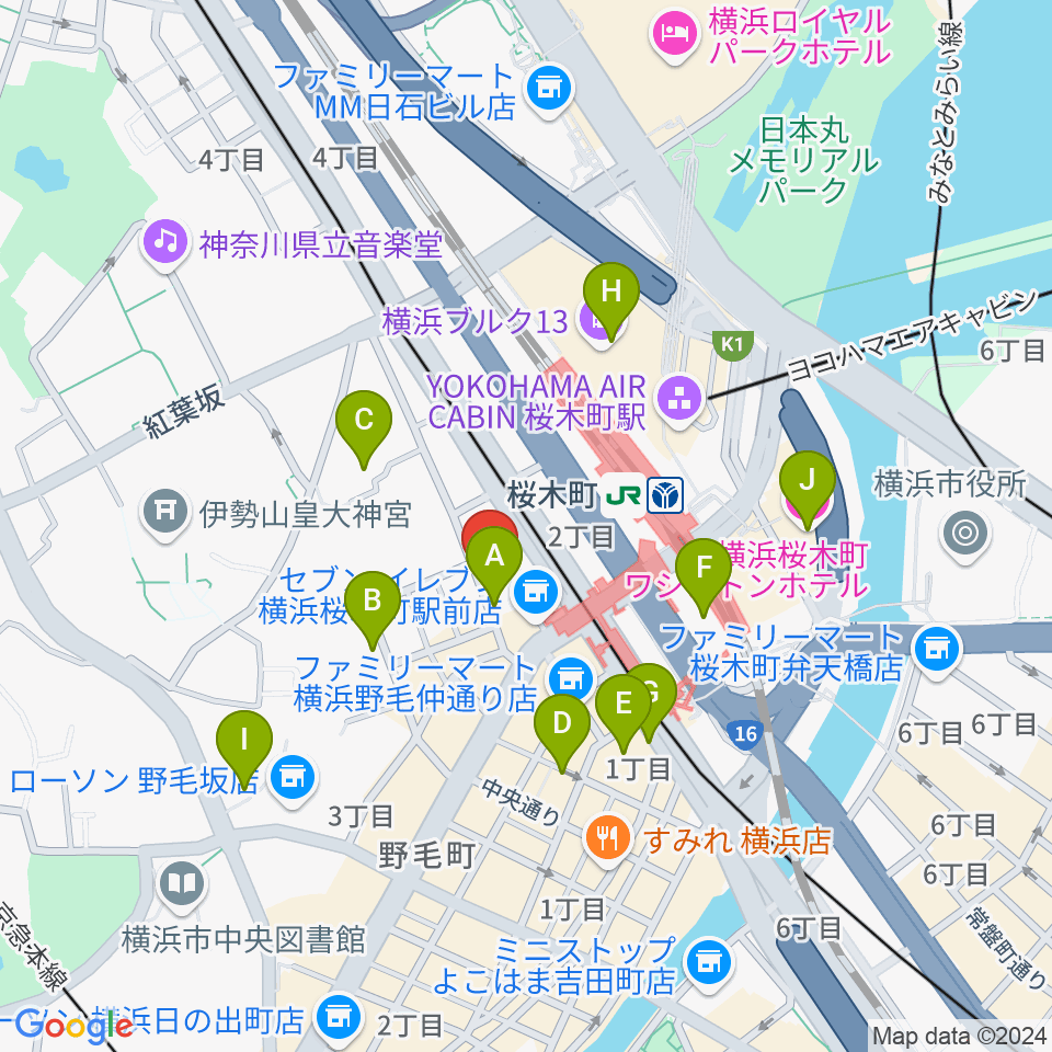 横浜ジャムセカンド周辺のホテル一覧地図