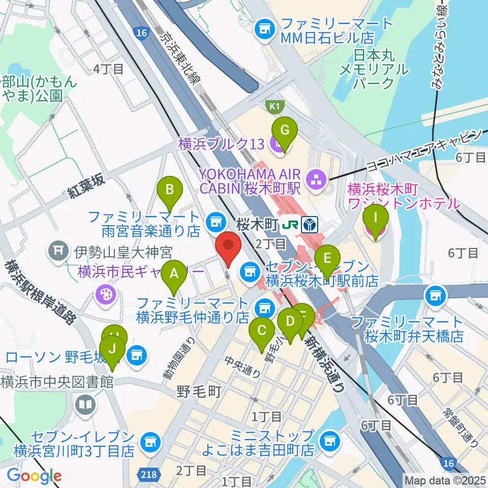 横浜ジャムセカンド周辺のホテル一覧地図