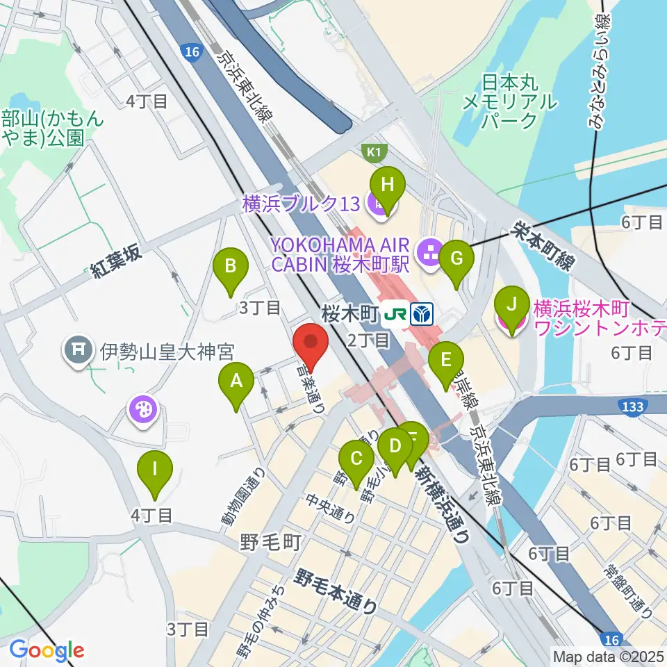 横浜ジャムセカンド周辺のホテル一覧地図