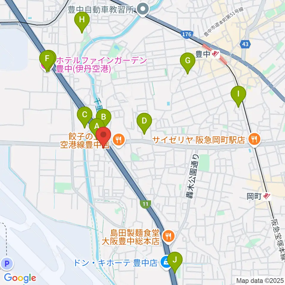 ギター工房トーンガレージ周辺のホテル一覧地図