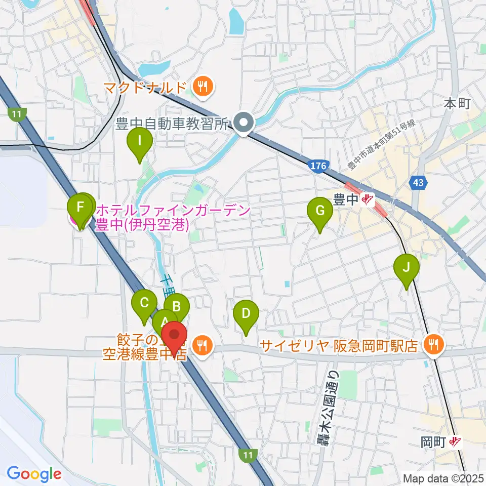 ギター工房トーンガレージ周辺のホテル一覧地図