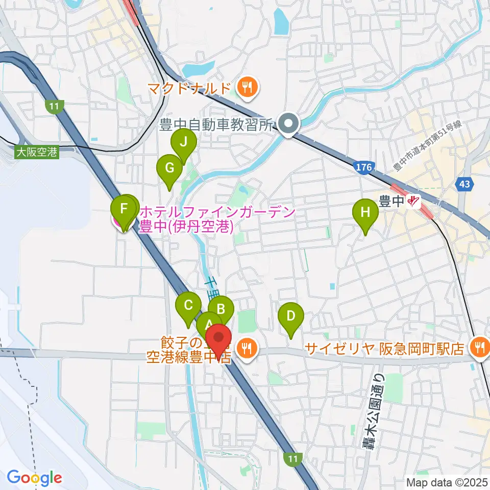 ギター工房トーンガレージ周辺のホテル一覧地図