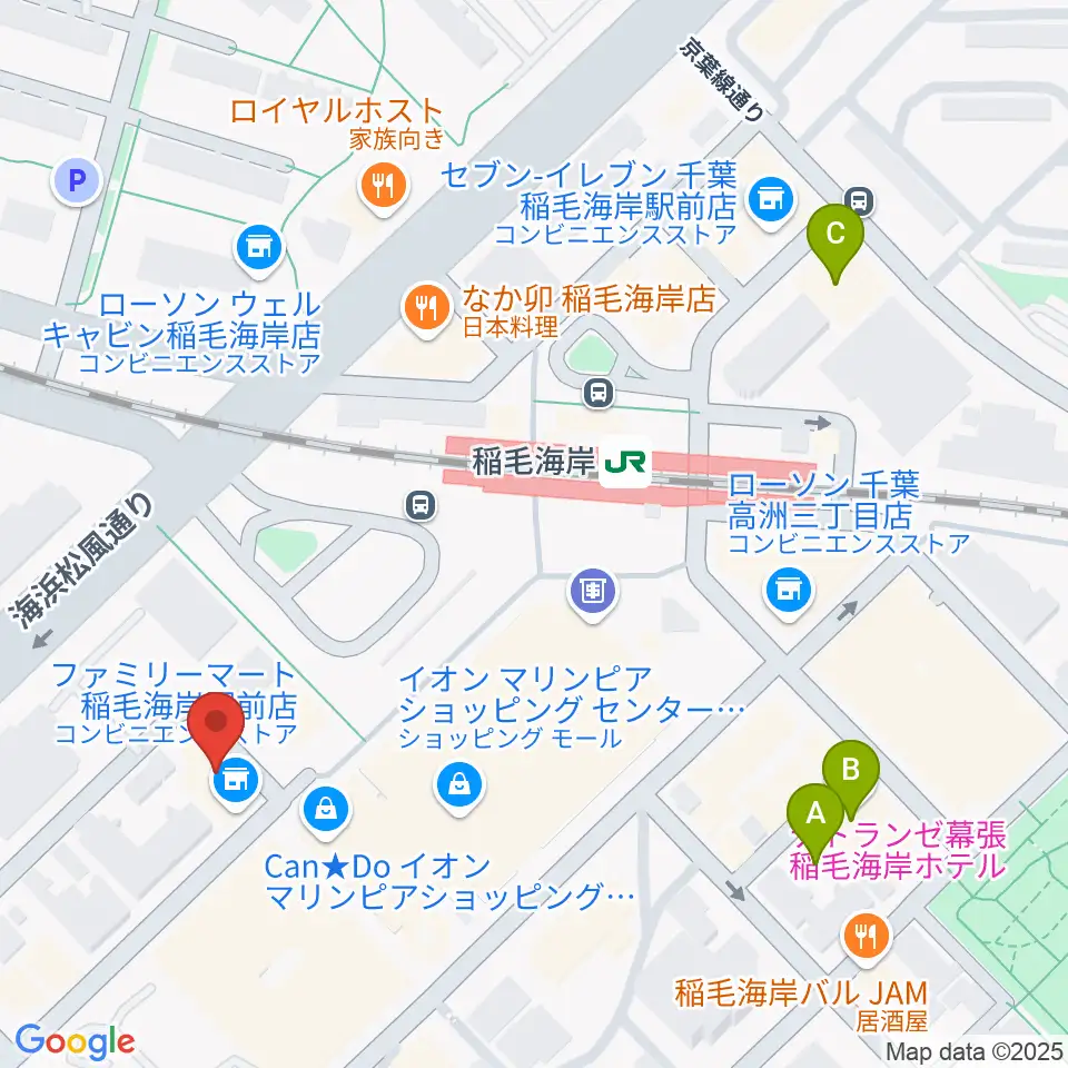 島村楽器 ミュージックサロン稲毛海岸周辺のホテル一覧地図