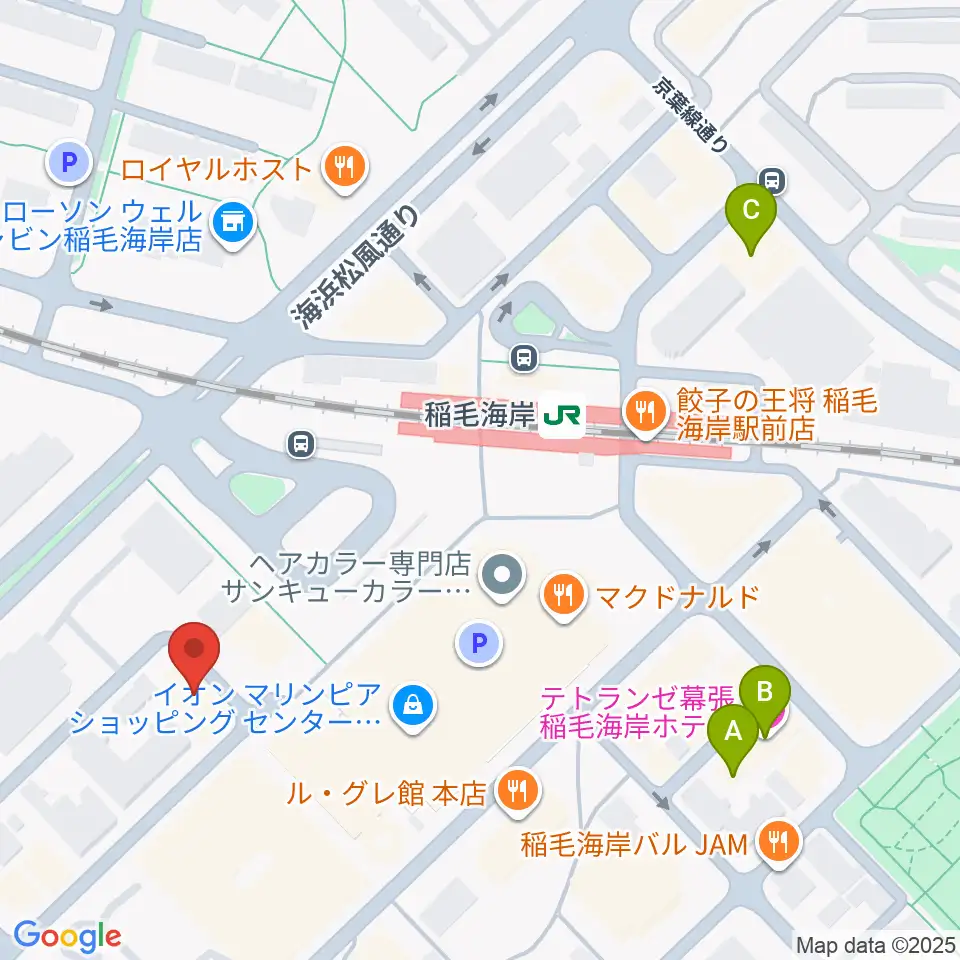 島村楽器 ミュージックサロン稲毛海岸周辺のホテル一覧地図