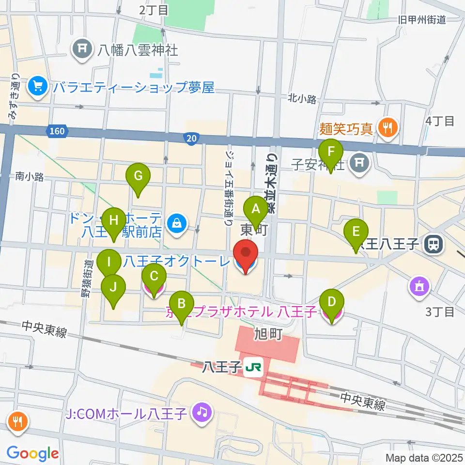 島村楽器 八王子オクトーレ店周辺のホテル一覧地図