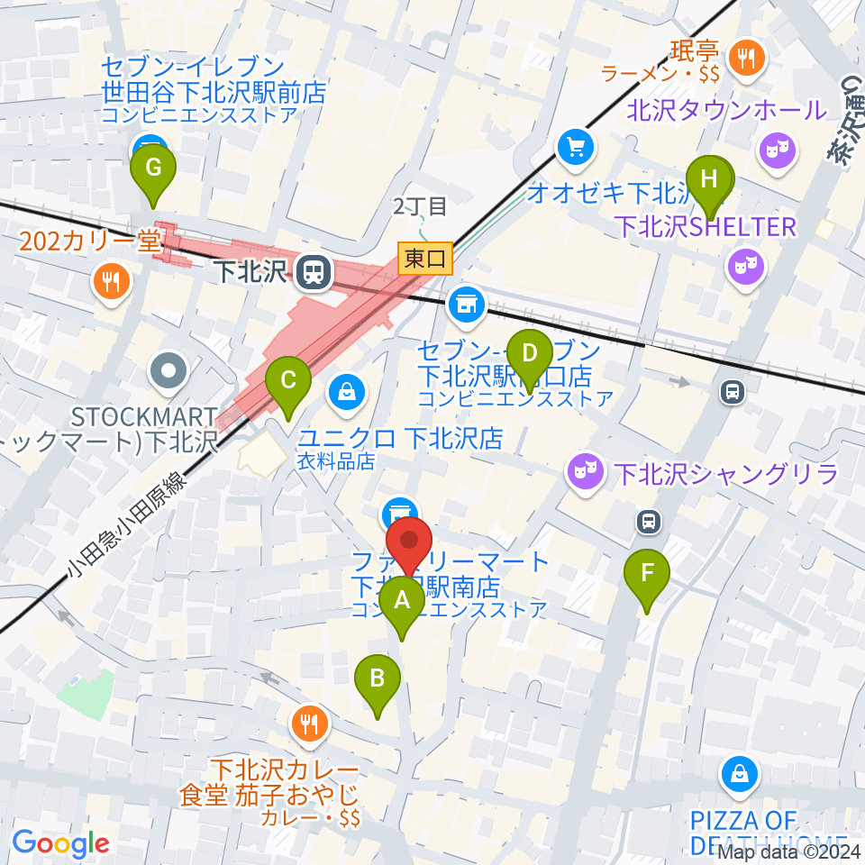 下北沢BREATH周辺のホテル一覧地図