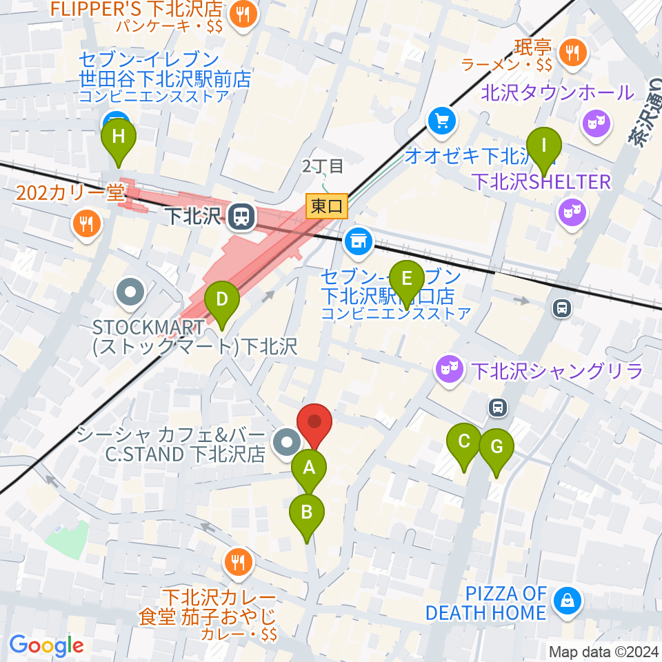 下北沢BREATH周辺のホテル一覧地図