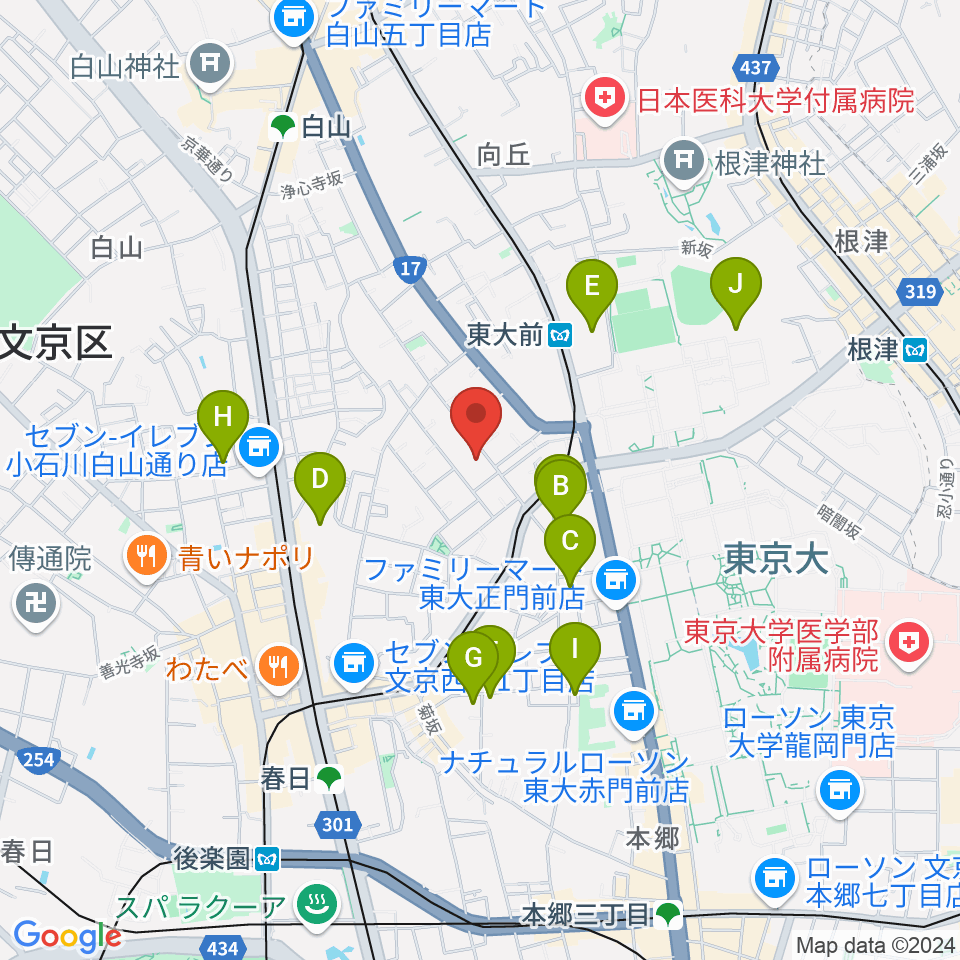 吉田真紀音楽教室周辺のホテル一覧地図