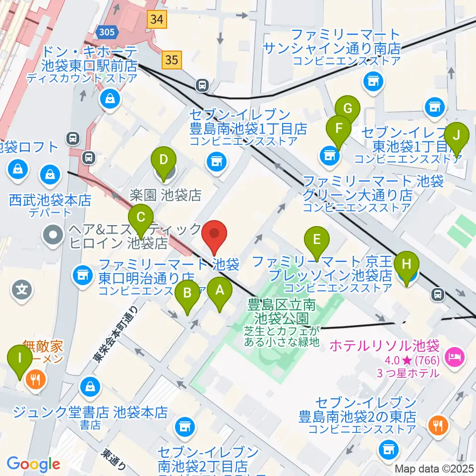 フルート工房三響周辺のホテル一覧地図