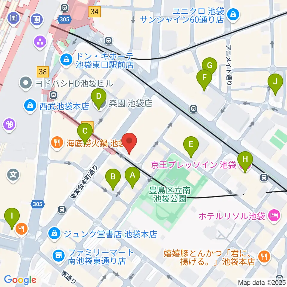 フルート工房三響周辺のホテル一覧地図