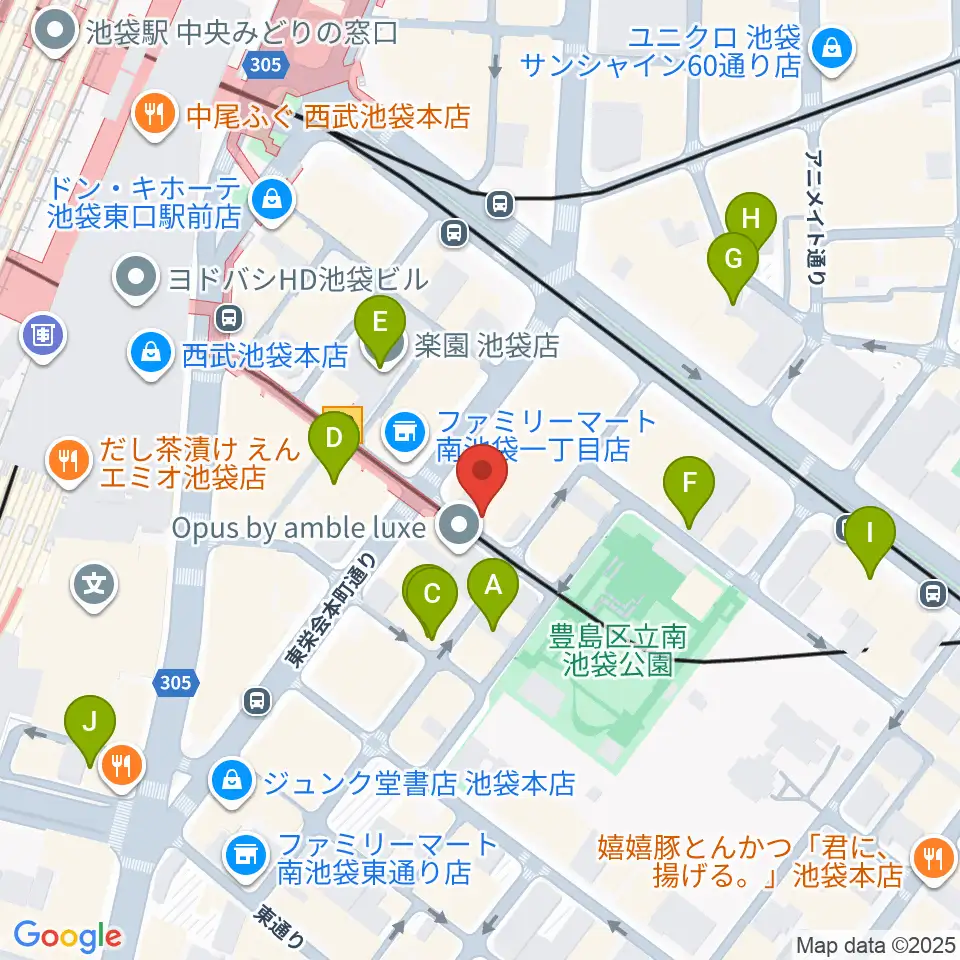 フルート工房三響周辺のホテル一覧地図