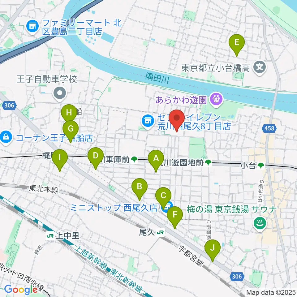 ポップコアスタジオ周辺のホテル一覧地図