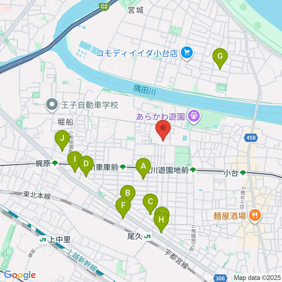 ポップコアスタジオ周辺のホテル一覧地図