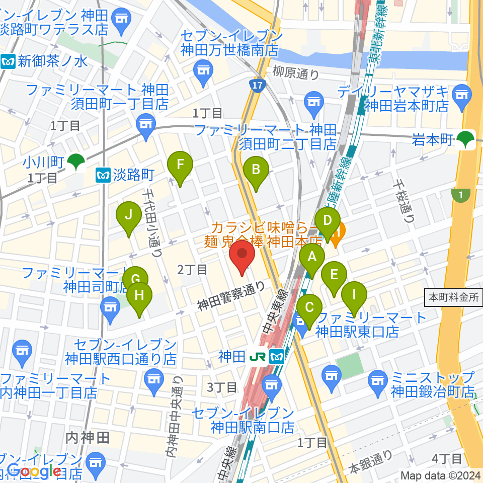 神田商会周辺のホテル一覧地図