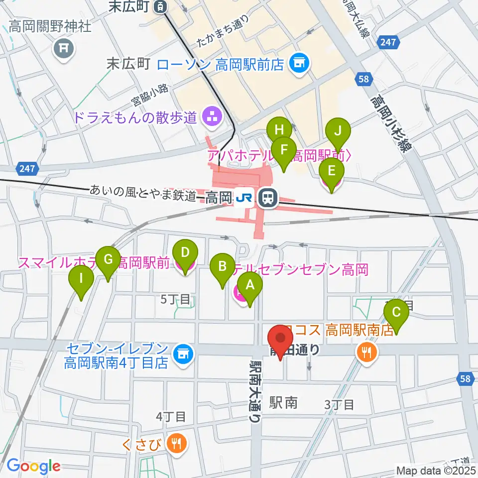 ウィンズラボミュージックスクール周辺のホテル一覧地図