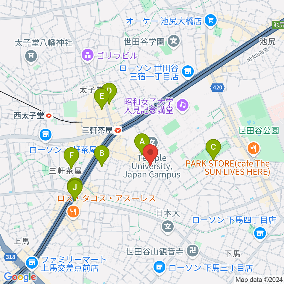 ピアノプラス周辺のホテル一覧地図