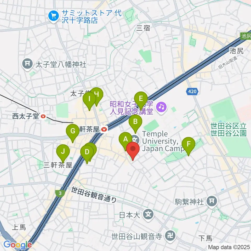 ピアノプラス周辺のホテル一覧地図