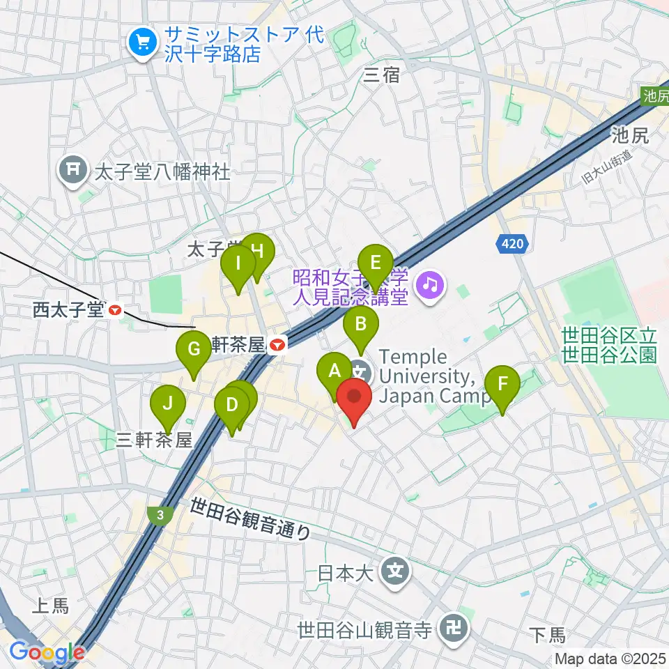ピアノプラス周辺のホテル一覧地図