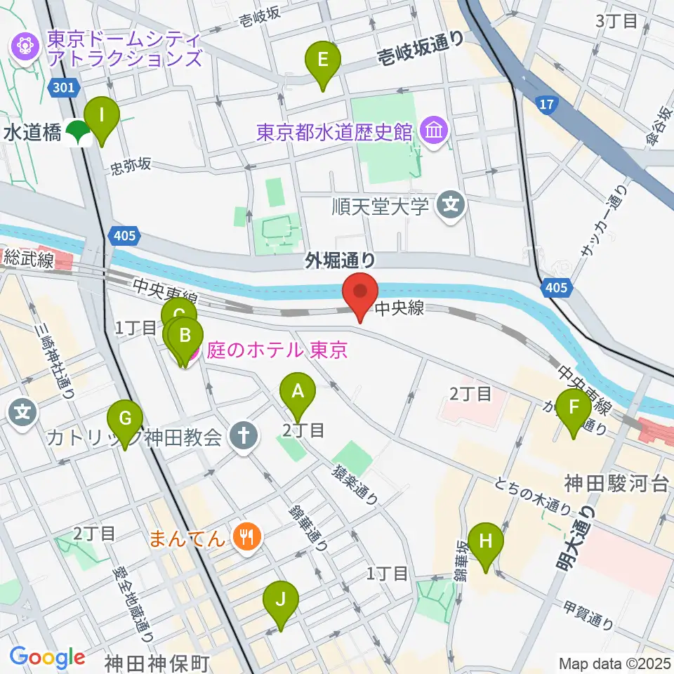 スズキ・メソードお茶の水センター教室周辺のホテル一覧地図