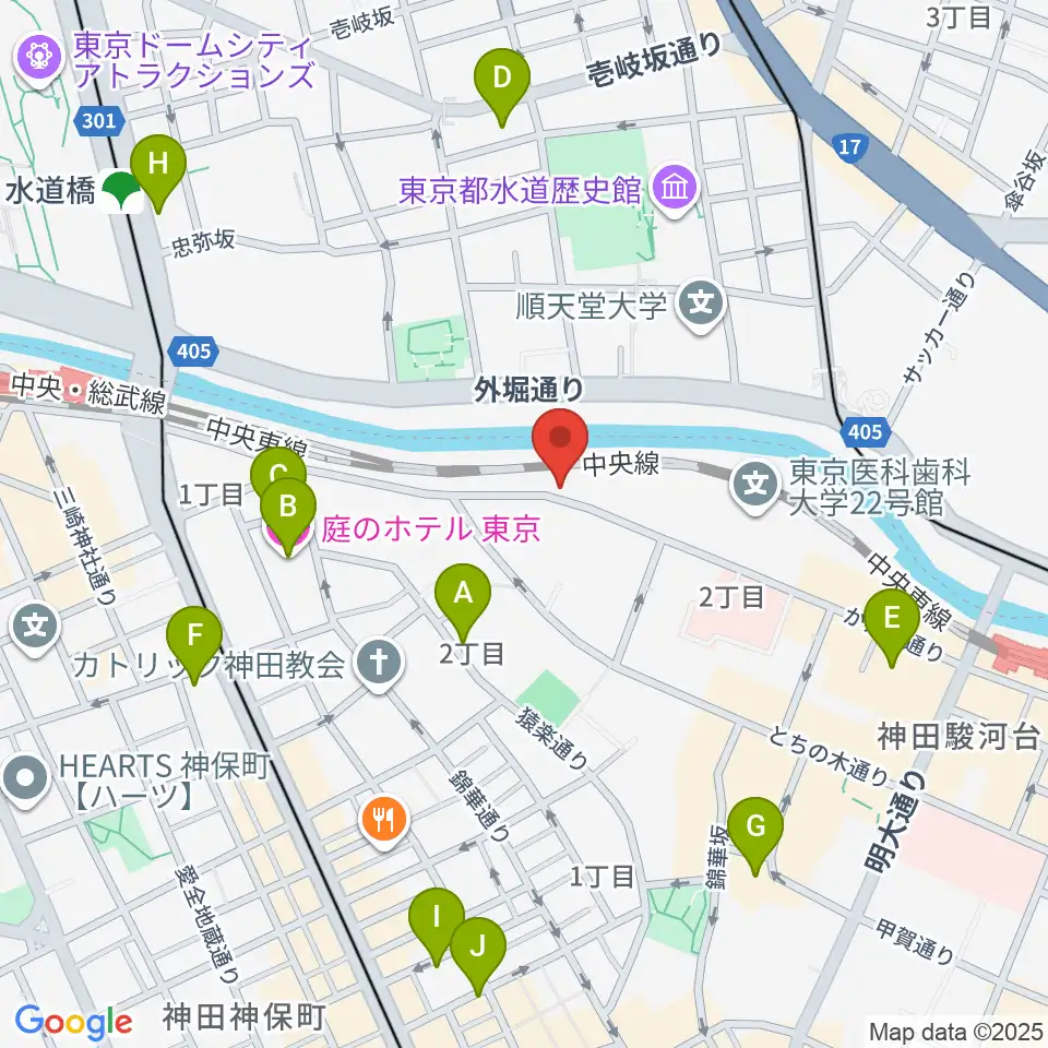 スズキ・メソードお茶の水センター教室周辺のホテル一覧地図