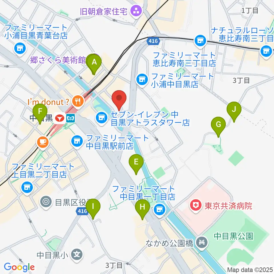 スズキ・メソード中目黒教室周辺のホテル一覧地図