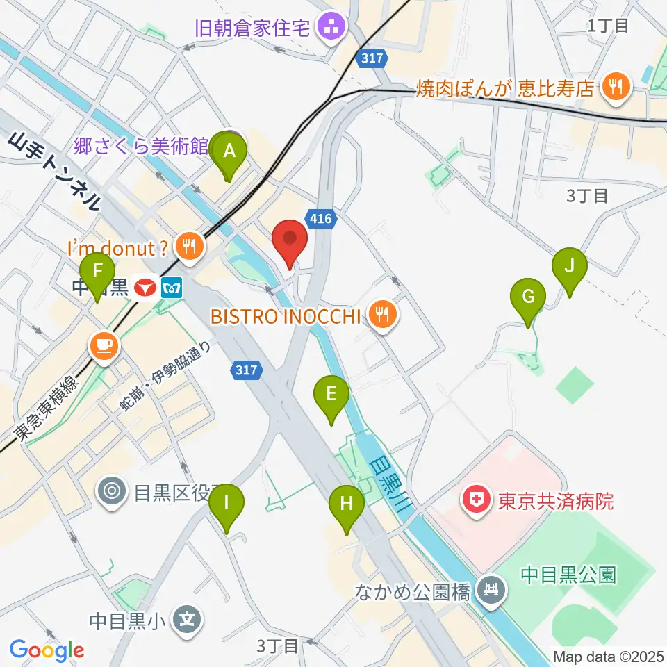スズキ・メソード中目黒教室周辺のホテル一覧地図