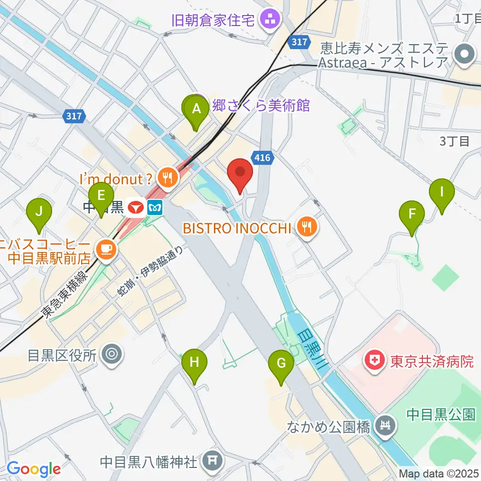 スズキ・メソード中目黒教室周辺のホテル一覧地図