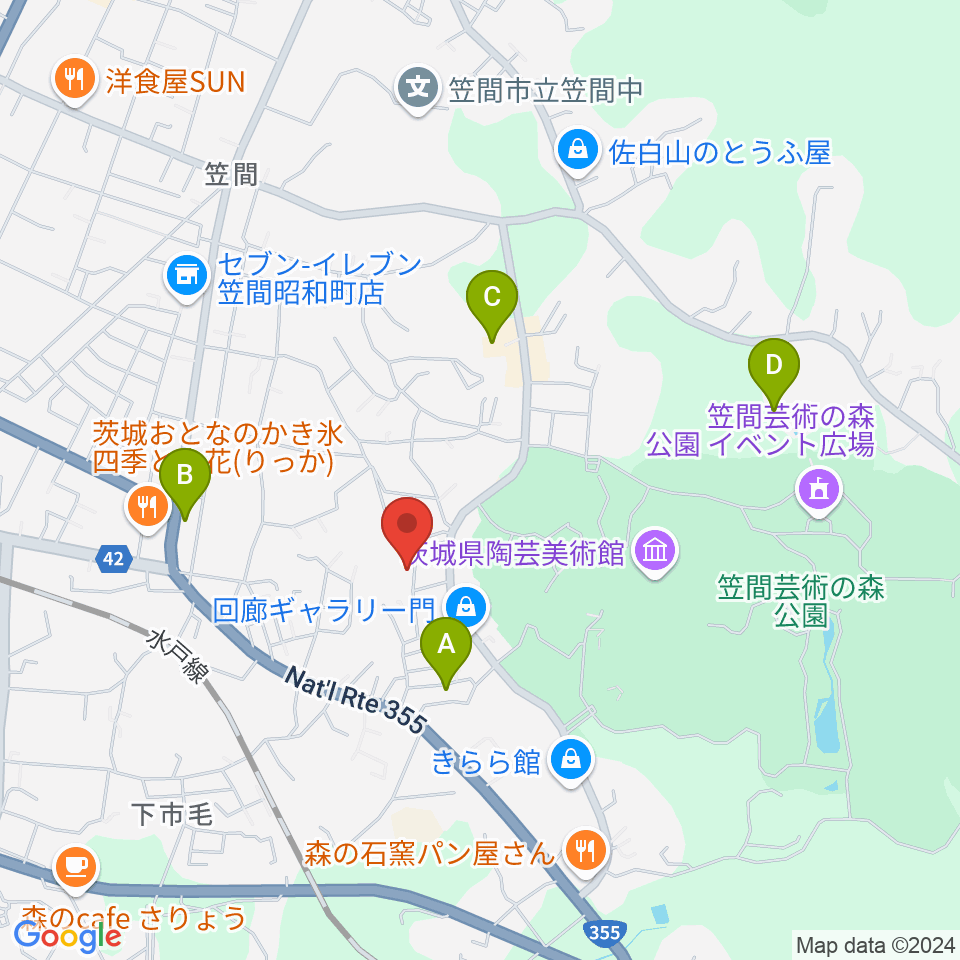 カンターレ・オカリナ周辺のホテル一覧地図