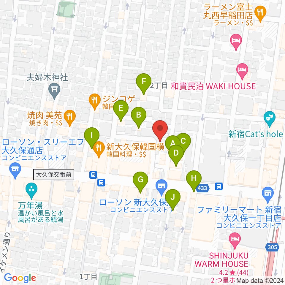 グローバル管楽器技術学院周辺のホテル一覧地図