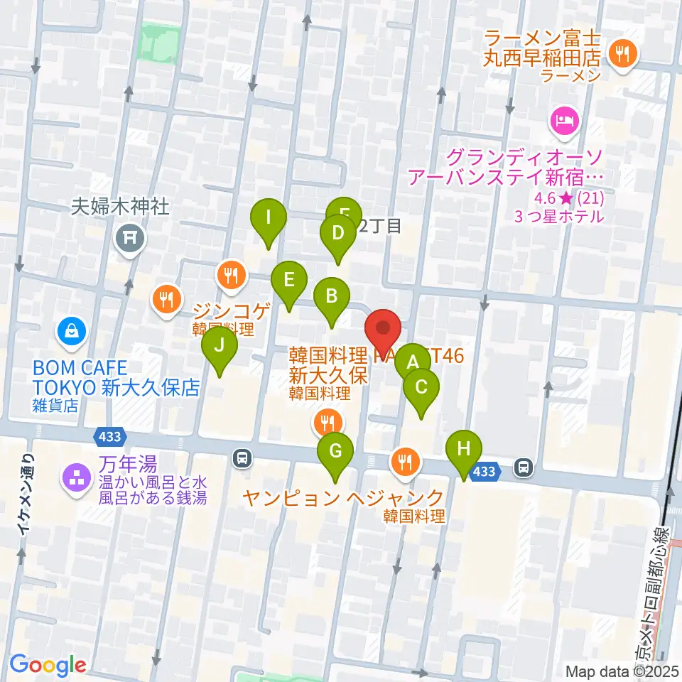 グローバル管楽器技術学院周辺のホテル一覧地図