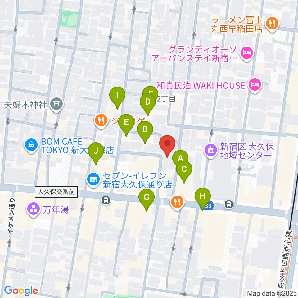 グローバル管楽器技術学院周辺のホテル一覧地図