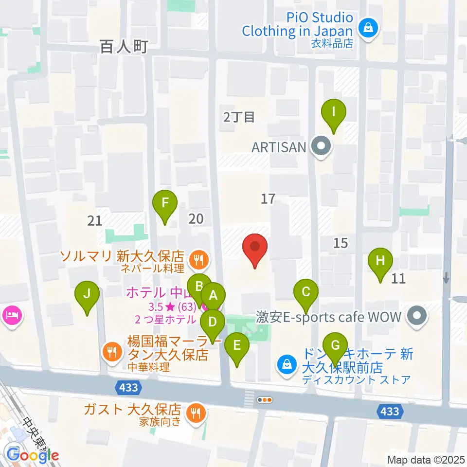 株式会社グローバル周辺のホテル一覧地図
