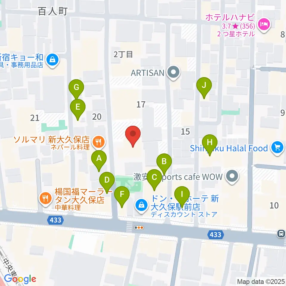株式会社グローバル周辺のホテル一覧地図