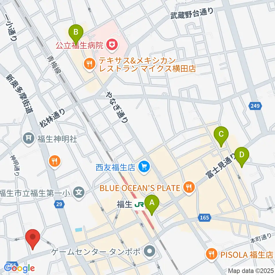 ギター工房アナグマ周辺のホテル一覧地図
