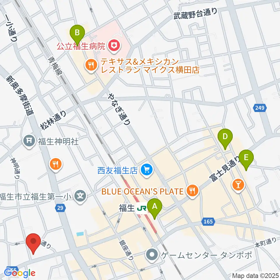 ギター工房アナグマ周辺のホテル一覧地図
