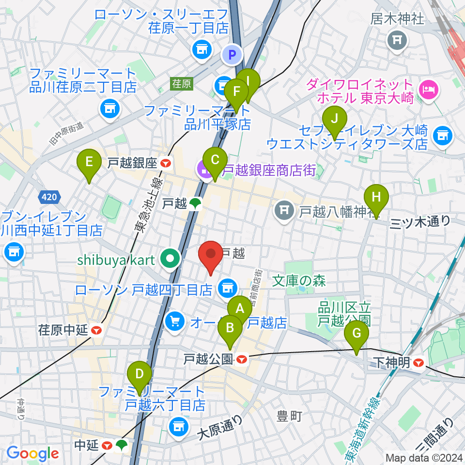 スズキ・メソード トゥインクル音楽院周辺のホテル一覧地図