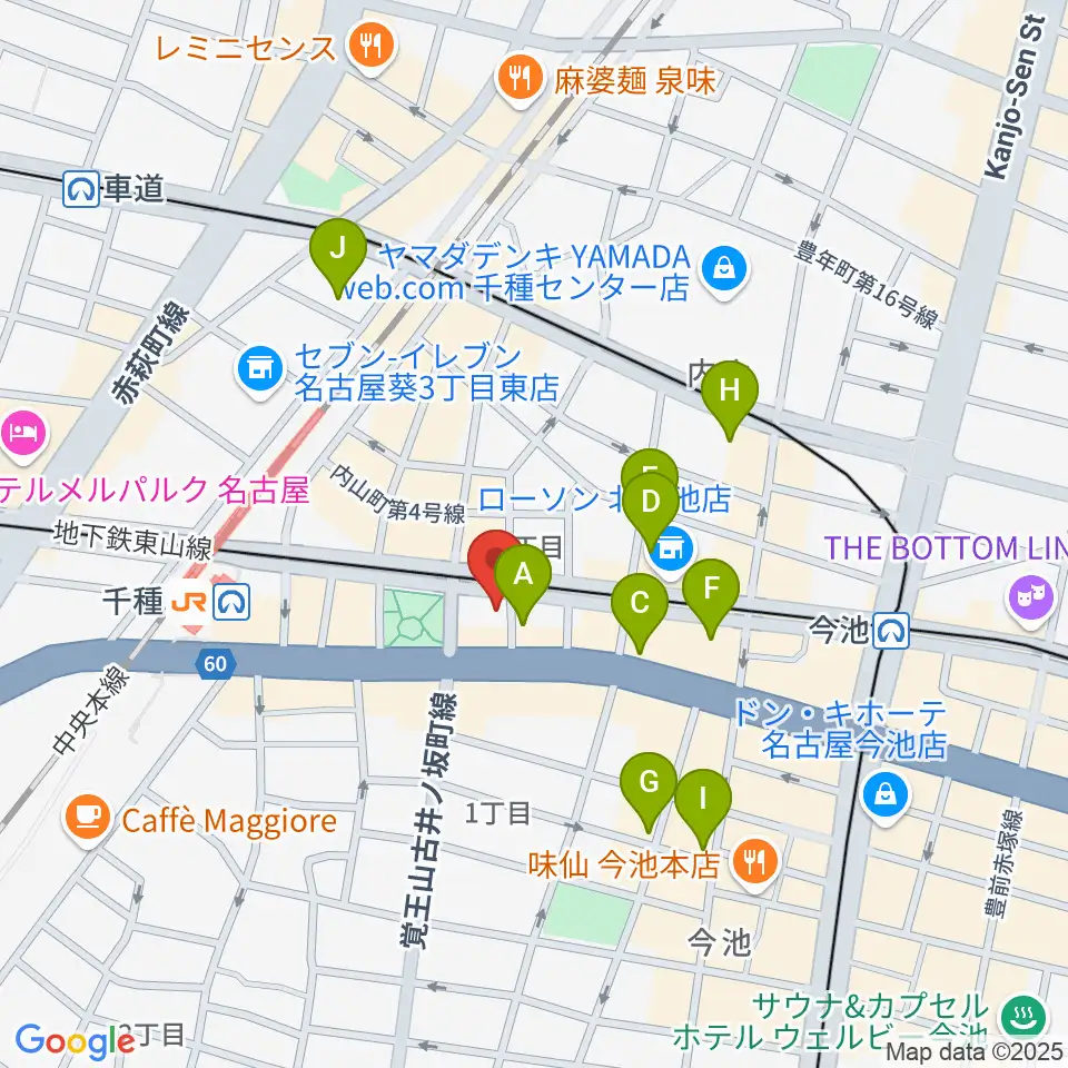 メヌエットヴァイオリン教室周辺のホテル一覧地図